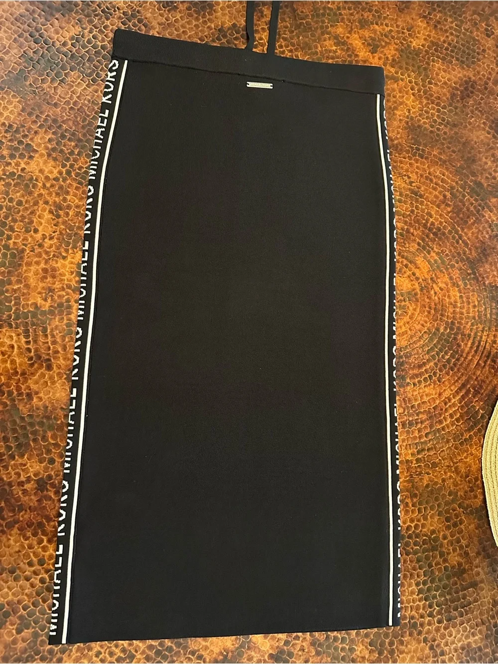 Michael Kors Black and White Patterned Knit Skirt